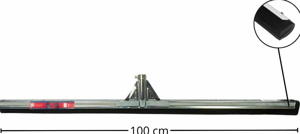 Raclette à Eau 100 cm, Raclette pour Sol Extérieur, Manche en Bois 150 cm, Terrasse Extérieure, Outil Professionnel pour Nettoyage, Usage Intensif