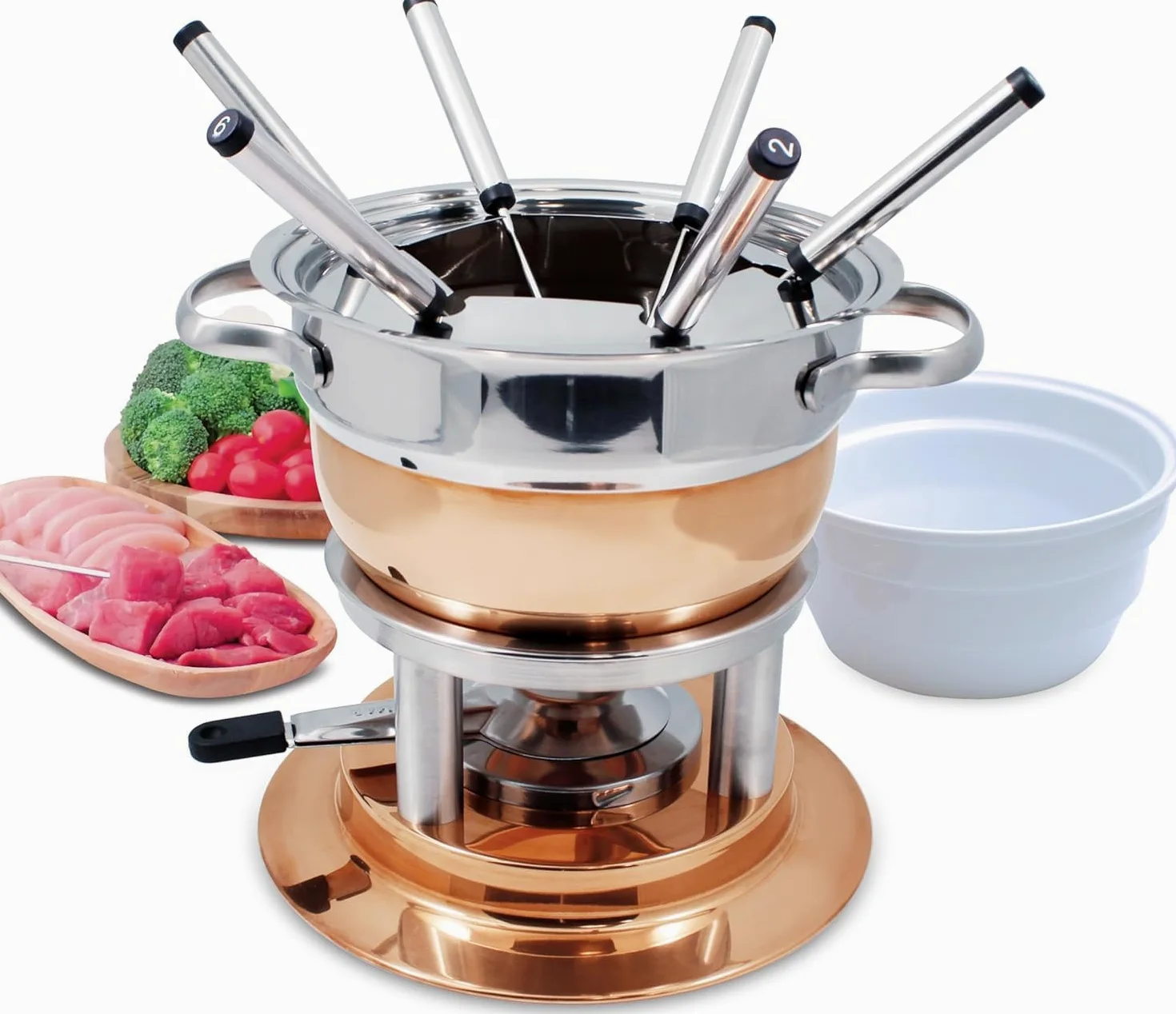Lausanne 11 Pc. Copper Fondue Set