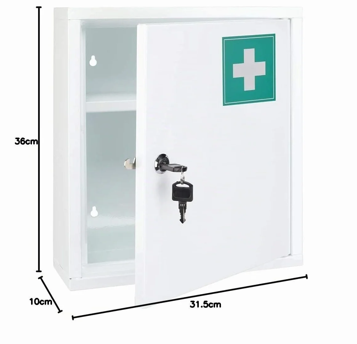 Haushalt International Unbekannt Armoire à Pharmacie en Acier, 31.5 x 10 x 36 cm, Blanc
