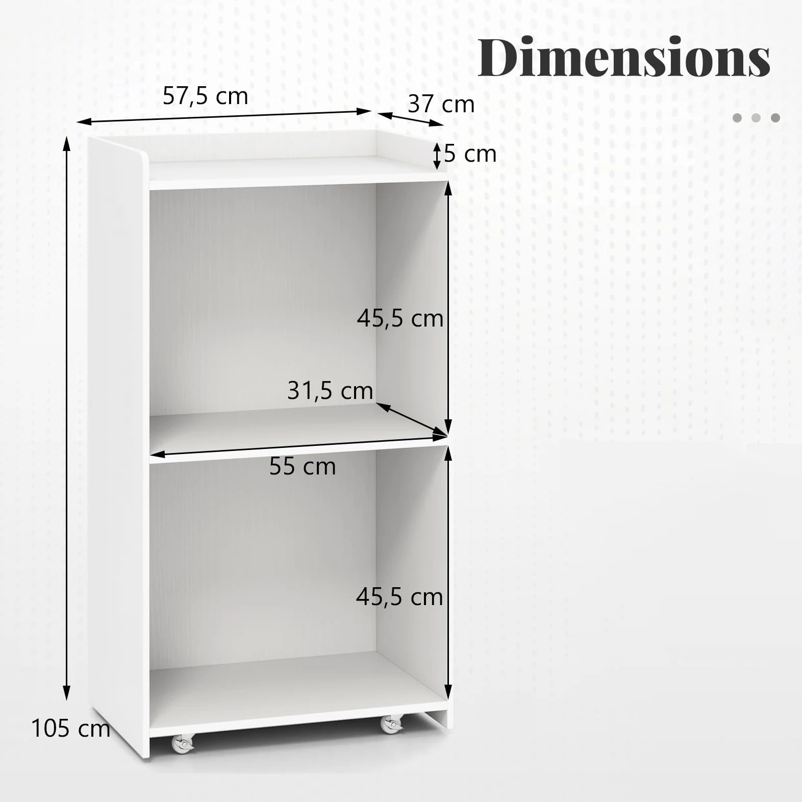 COSTWAY Podium Debout en Bois Roulant, Pupitre avec 2 Étagères, Podium Portable avec roulettes, Comptoir d'accueil, Roues Verrouillables, pour Église, Bureau, École, Conférence (Blanc)