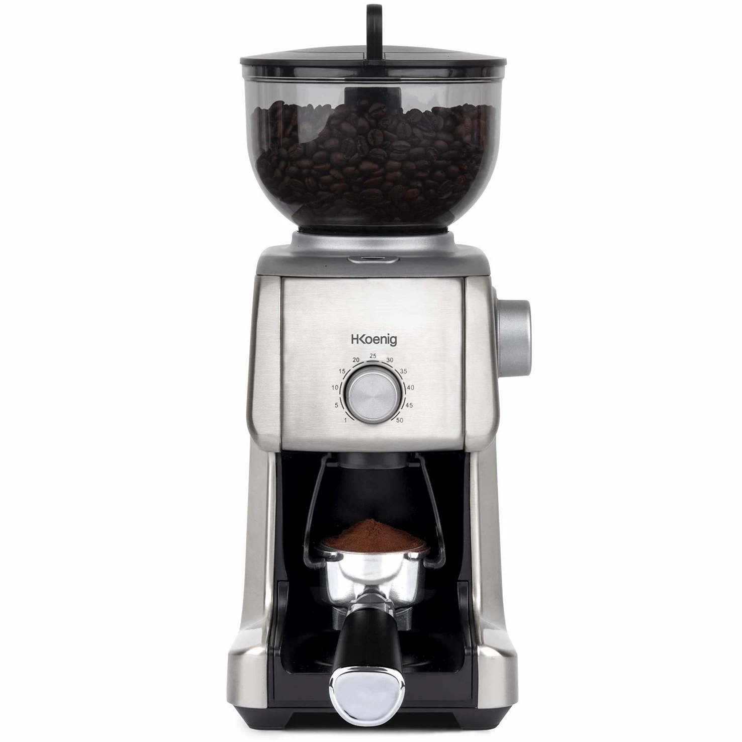 H.Koenig Moulin à Café Electrique GRD830, Broyeur Café Grain Professionnel, Grinder Pro, Meule Conique, 16 Tailles de Mouture, Capacité 400g, 130 W