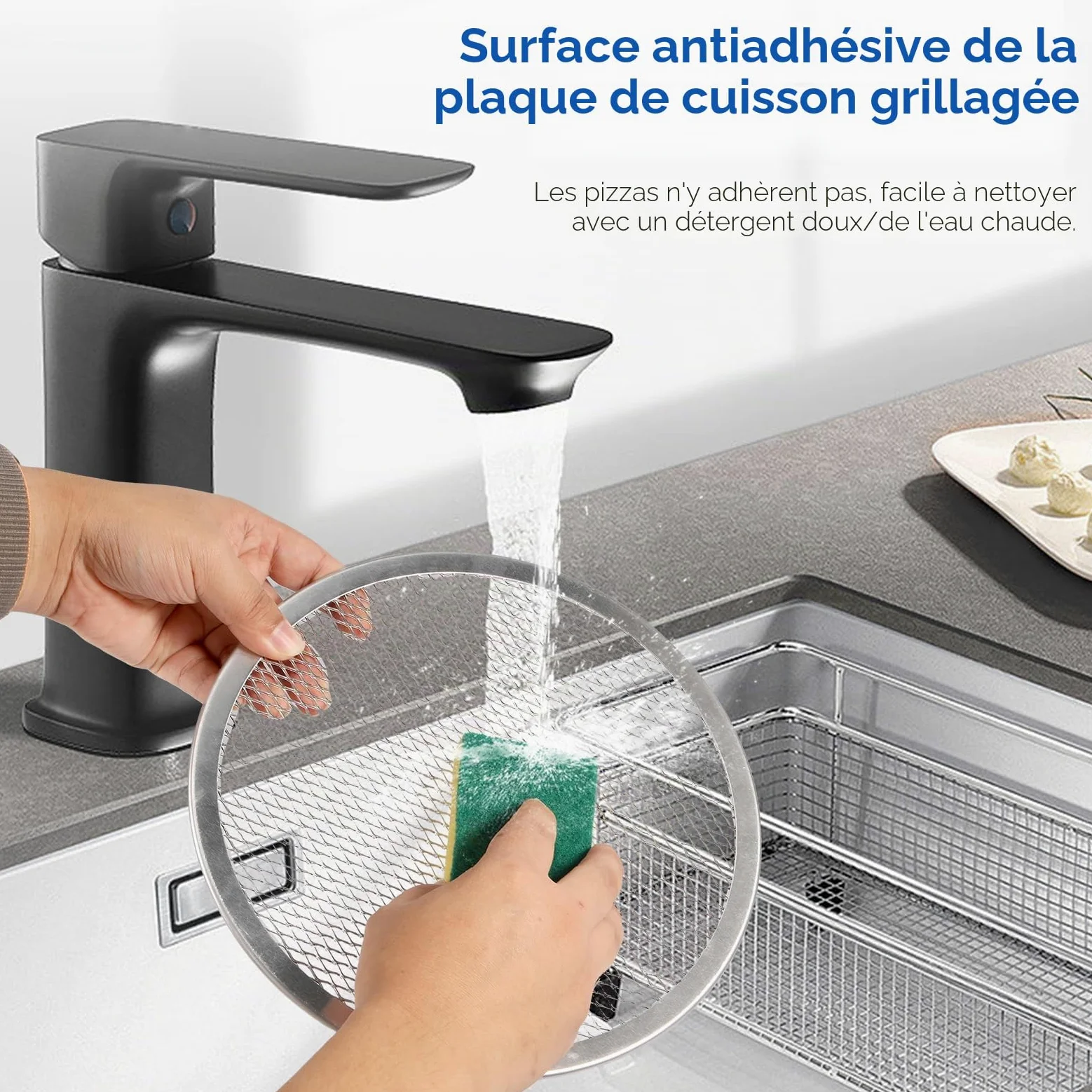 Lot de 6 grilles à pizza perforées antiadhésives de 30,5 cm - Rondes avec revêtement antiadhésif - Résistantes à la température - Réutilisables