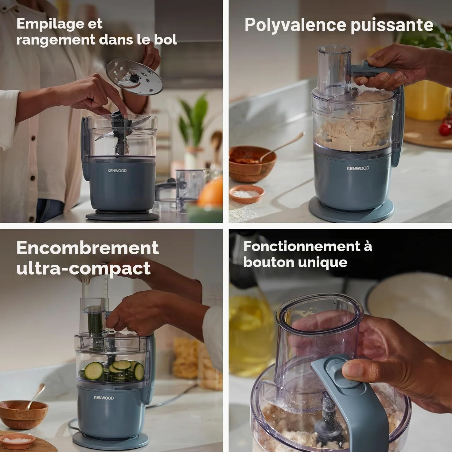 Kenwood FDP22.130GY FP KW FP1+DP INT Robot de cuisine 650 W bleu
