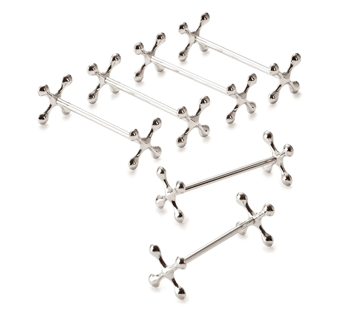 EDZARD Ensemble de 6 Repose Couteau Croisée, repose baguettes, Longueur 7 cm, argenté Noble, résistant au ternissement