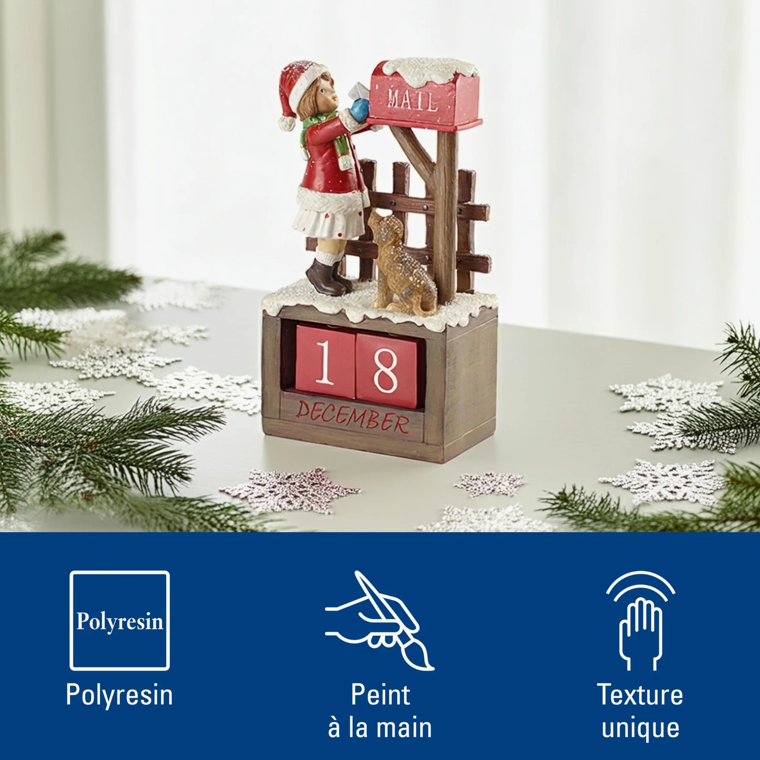 Villeroy & Boch - Winter Collage Accessoires Fillette au Calendrier, Multicolore, 12,5 x 8 x 22,5 cm