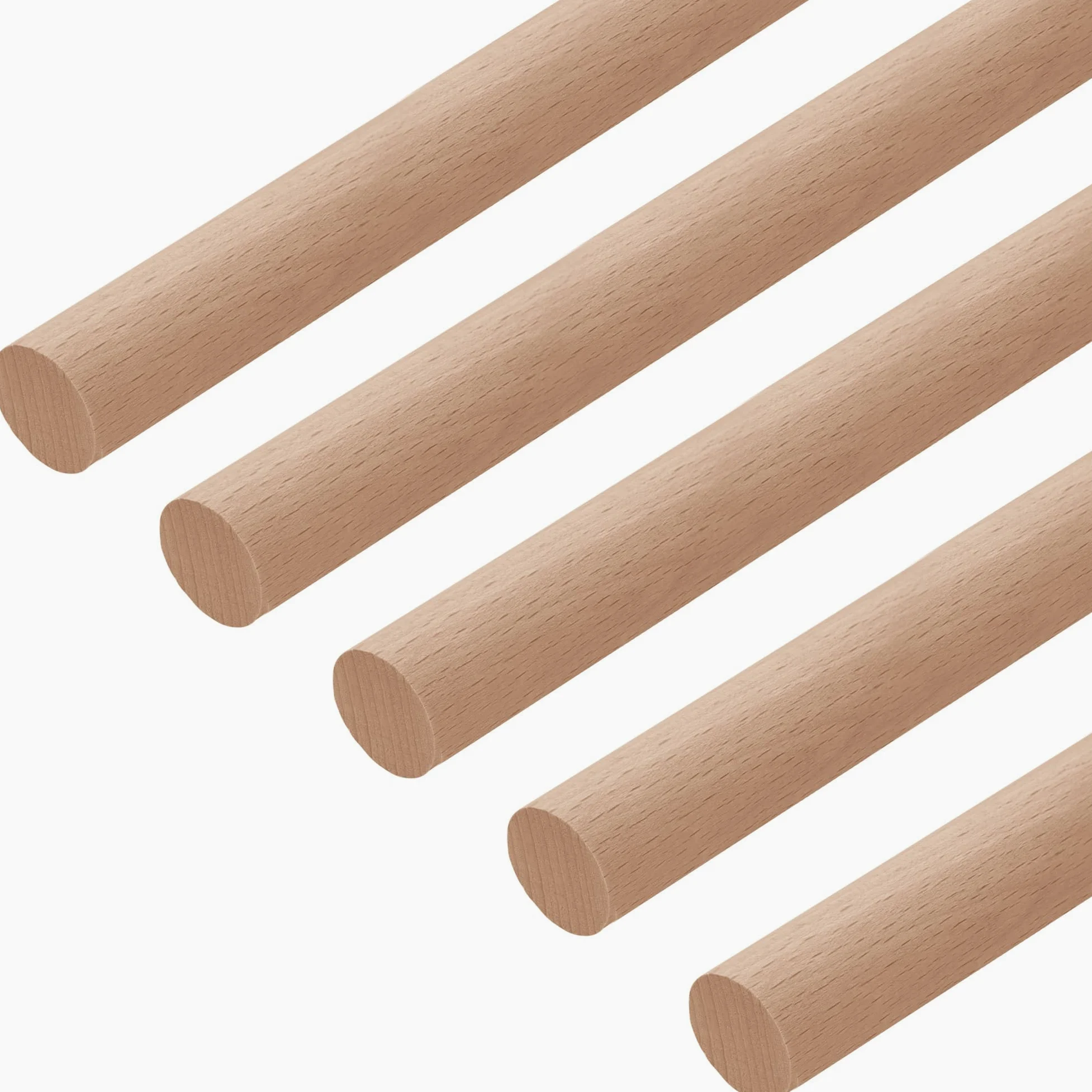 Gedotec Tige ronde en hetre lisse | tiges en bois | batons de bricolage 25 x 2000 mm | lot de 5 | tiges en hetre a bricoler | tige en bois massif | batonnets