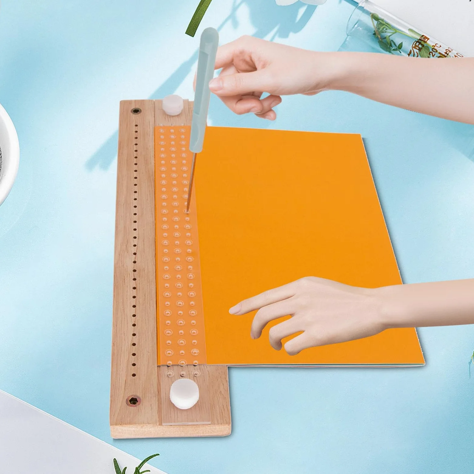 F Fityle Kits d'outils de Reliure, Complet DIY Guide d'aiguille Incurvée Droite Coudre, Outils de Reliure pour Papiers et Livres