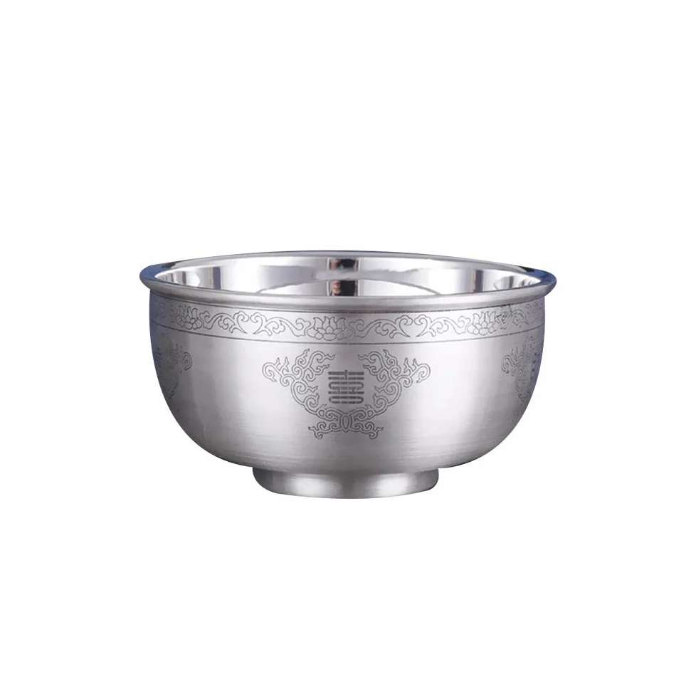 Bol de céréales en Argent Sterling, Bol, Bol à Soupe, Bol à Riz, Bol à pâtes, Bol de Dessert, Bol à Fruits, Vaisselle en Argent Sterling, 200ml,Style Two