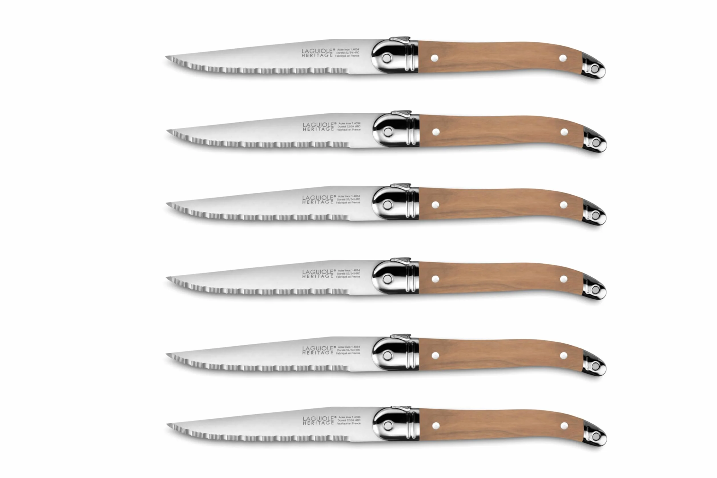 Coffret de 6 couteaux - Laguiole Héritage - Made In France (Bois Clair)