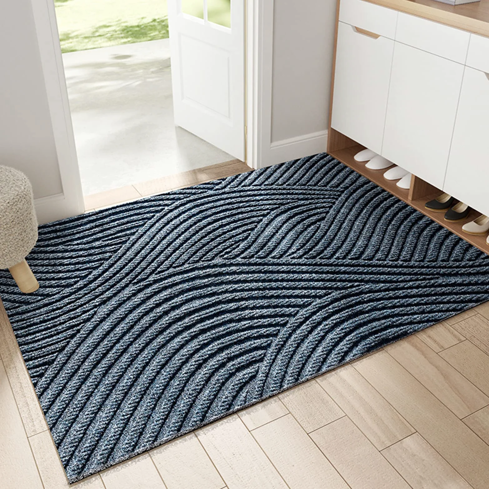 Paillasson en caoutchouc imperméable et résistant avec dos en PVC – Anti-dérapant, barrière anti-saleté – Tapis de bienvenue lavable pour intérieur et extérieur – Tapis de bienvenue pour la maison, le
