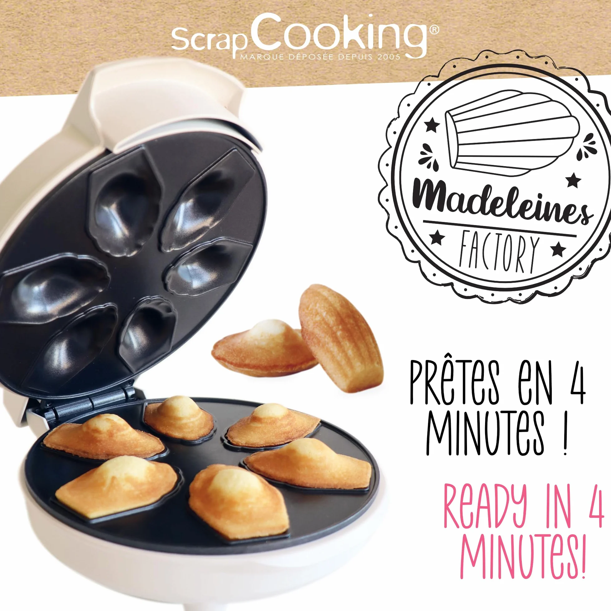 ScrapCooking - Madeleines Factory - Appareil pour Fabriquer ses Madeleine Maison - 3891, Blanc
