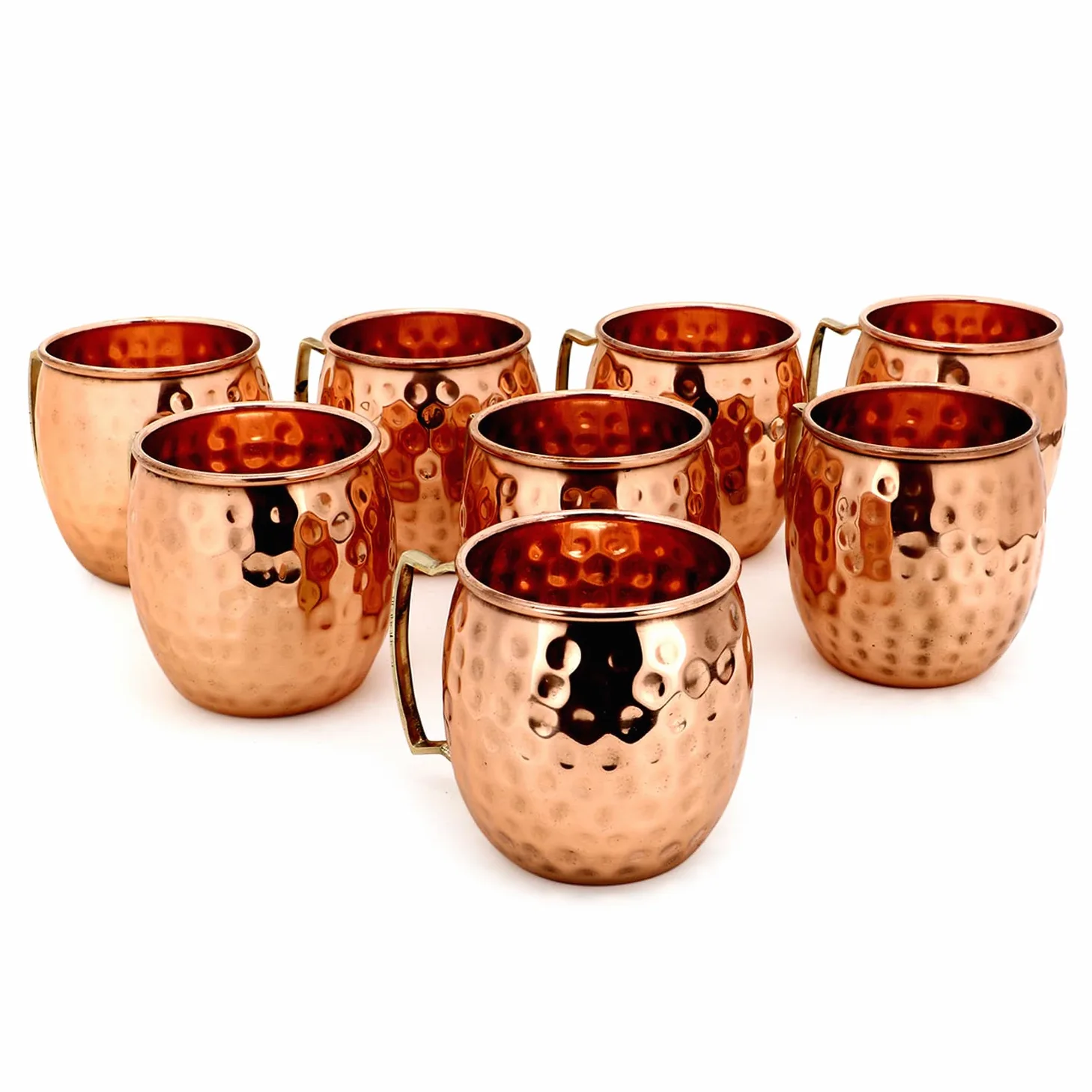 Zap Impex Moscow Mule Tasse en Cuivre - Lot de 8 - Gobelets 100% faits à la main - Verre à cocktail en cuivre de haute qualité de 400 ml