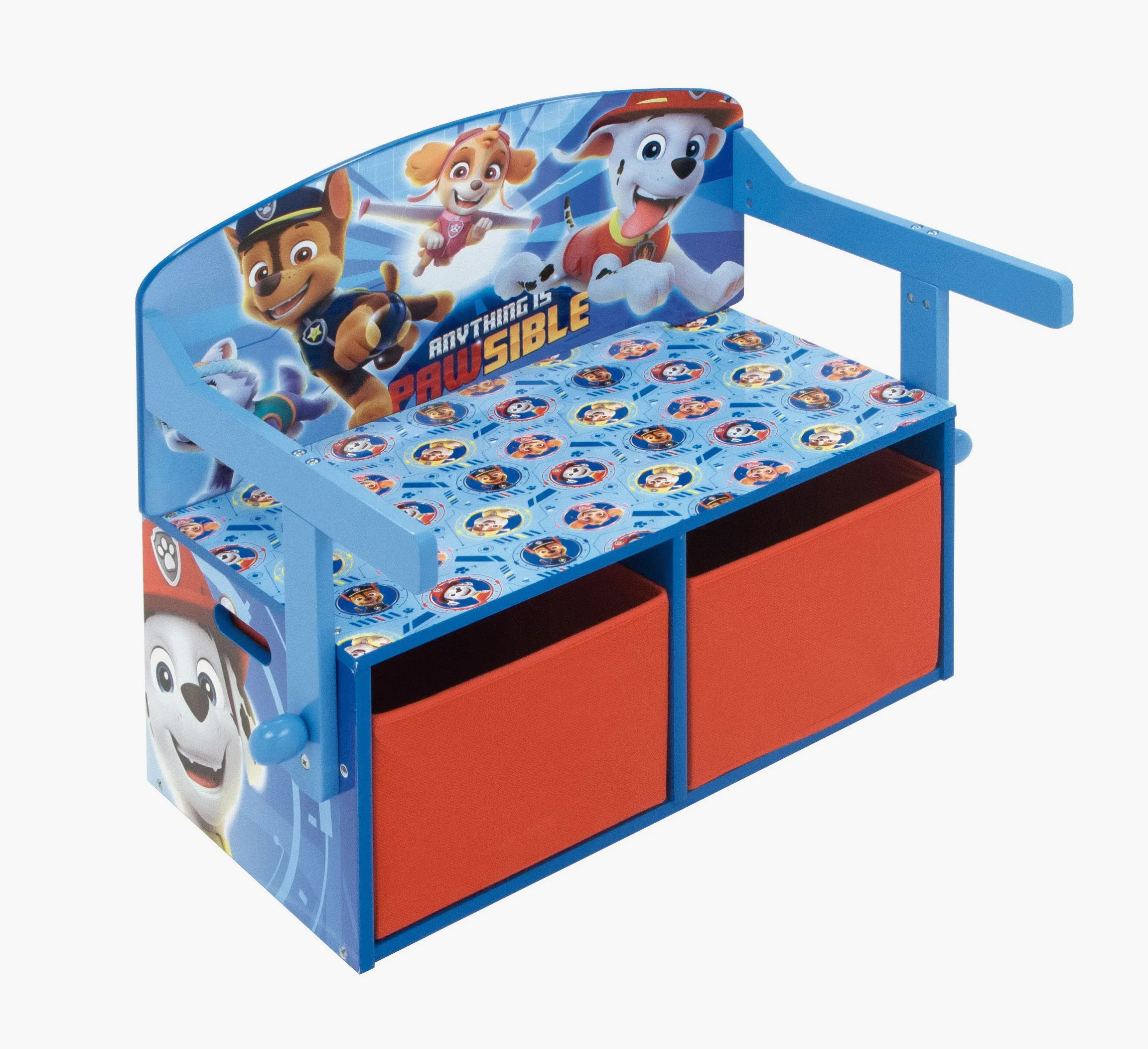 Banc à Jouets 3 en 1 en Bois modèle Paw Patrol