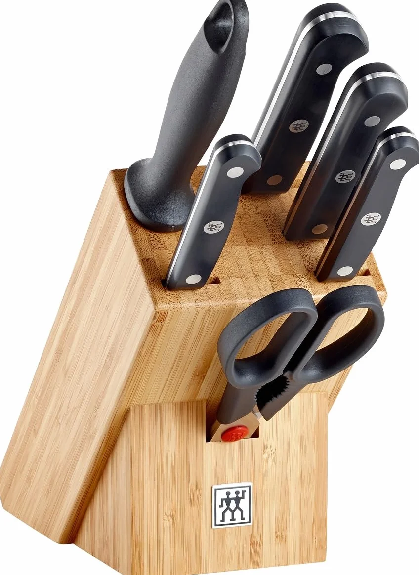 ZWILLING Gourmet Bloc de couteaux inox 7 pièces, acier spécial inoxydable, noir, Made in Germany