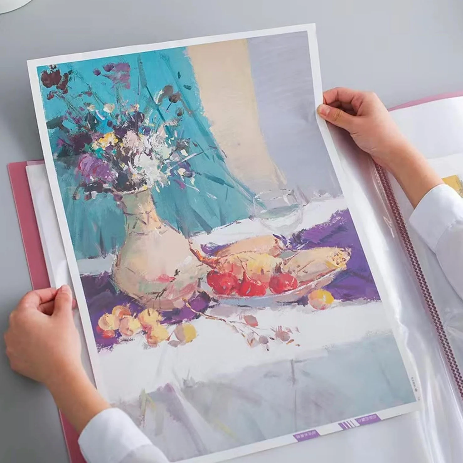 Diamond Painting Album peinture Classeur A2 pour diamants, 30 poches transparentes, 60 x 42 cm ou plus petit