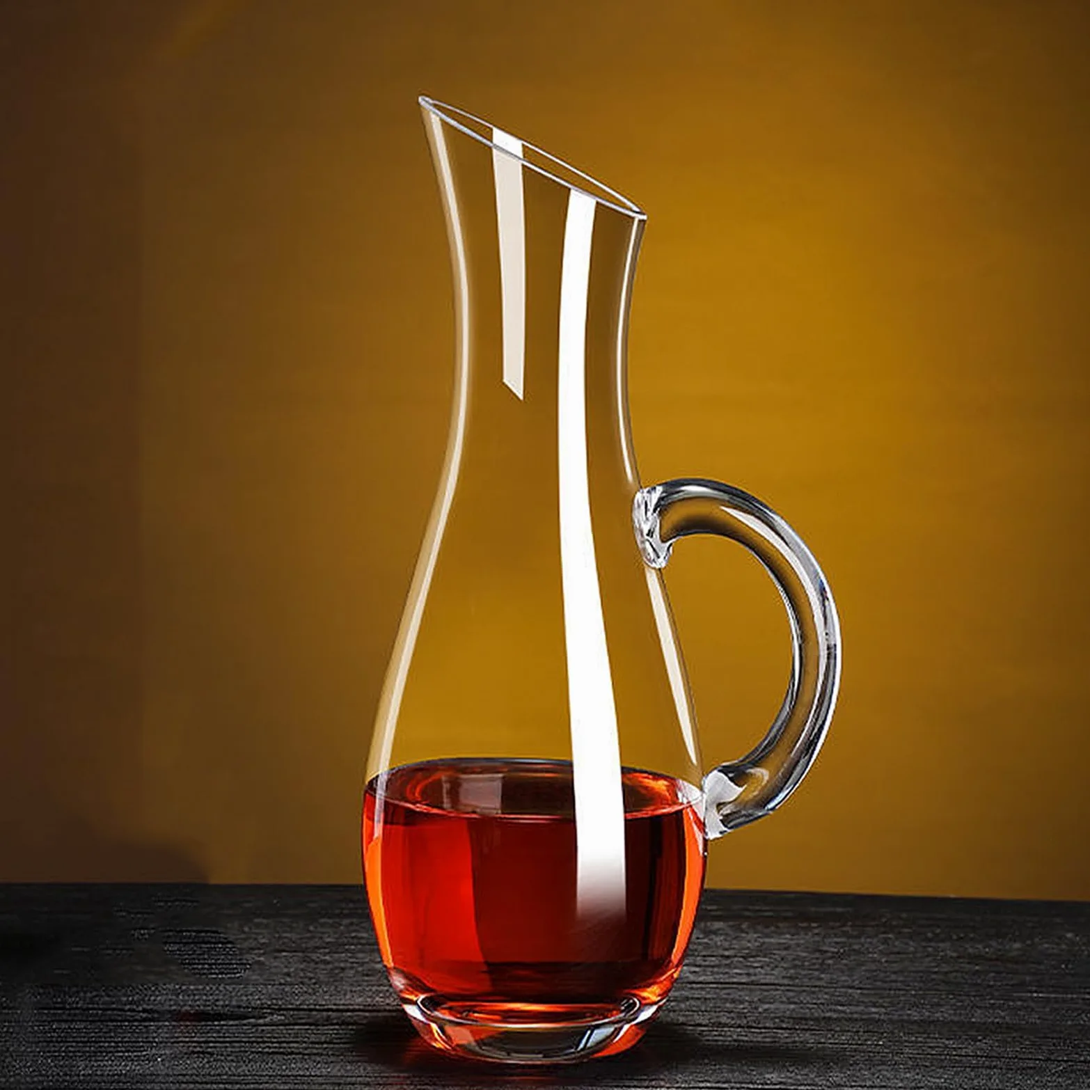 Décanteur de vin rouge, aérateur de carafe en verre, carafe à vin cristal 100 % sans plomb, aérateur de vin unique et accessoire pour les amateurs de vin (1 l)