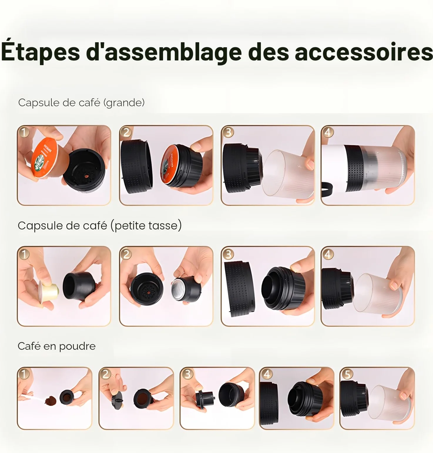 Machine à Cafe Portable, cafetière portable électrique à batterie, machine a espresso 12V pour camping, voyage et voiture, auto-chauffante, compatible café moulu et capsules NS