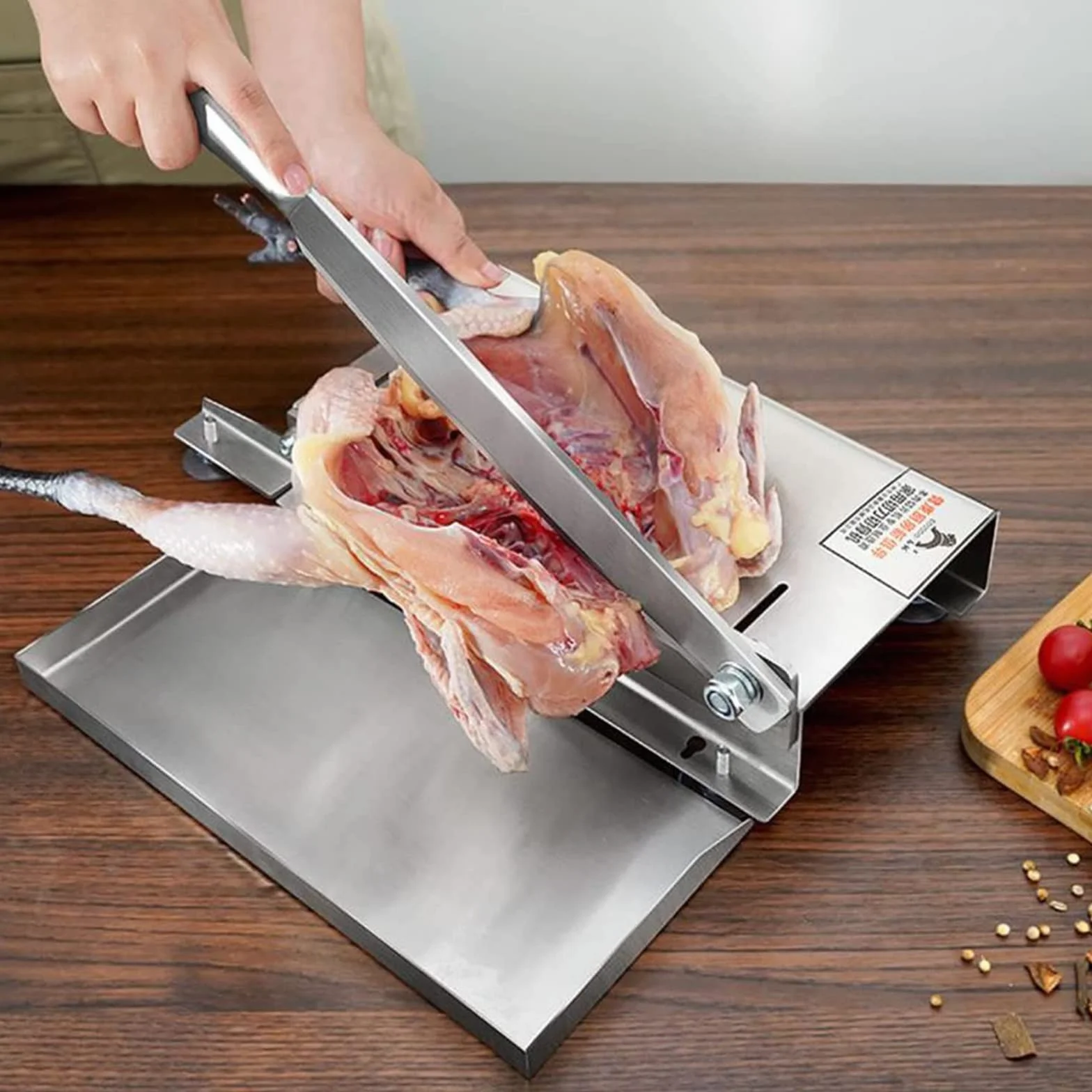 Coupe-Viande Manuel En Os, Hachoir À Viande En Acier Inoxydable, Trancheuse Commerciale Domestique Pour Poisson, Poulet, Bœuf, Viande Congelée, Légumes Et Charcuterie