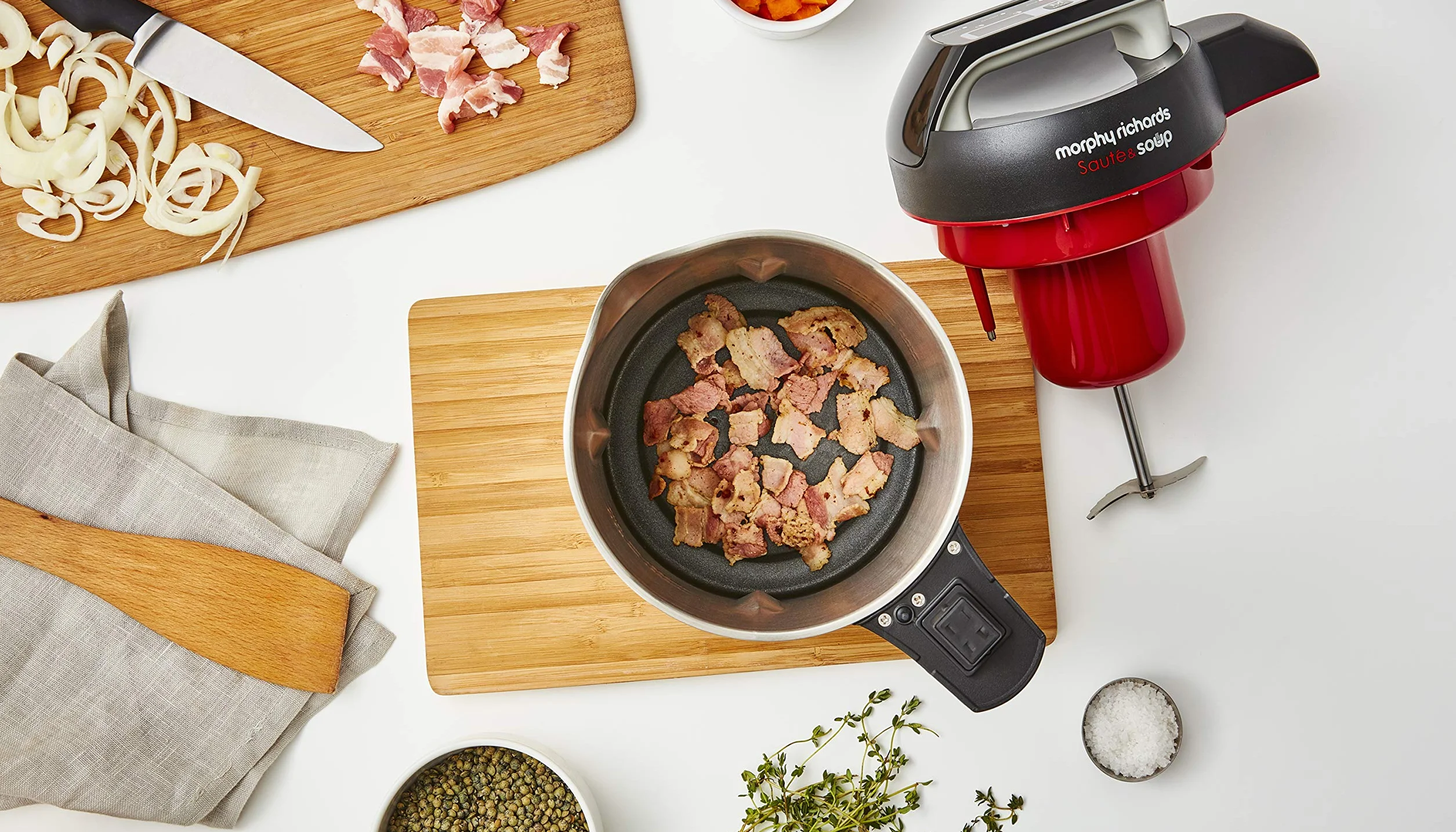 Morphy Richards Saute and Soup Maker 501014 Machine à soupe en acier inoxydable brossé