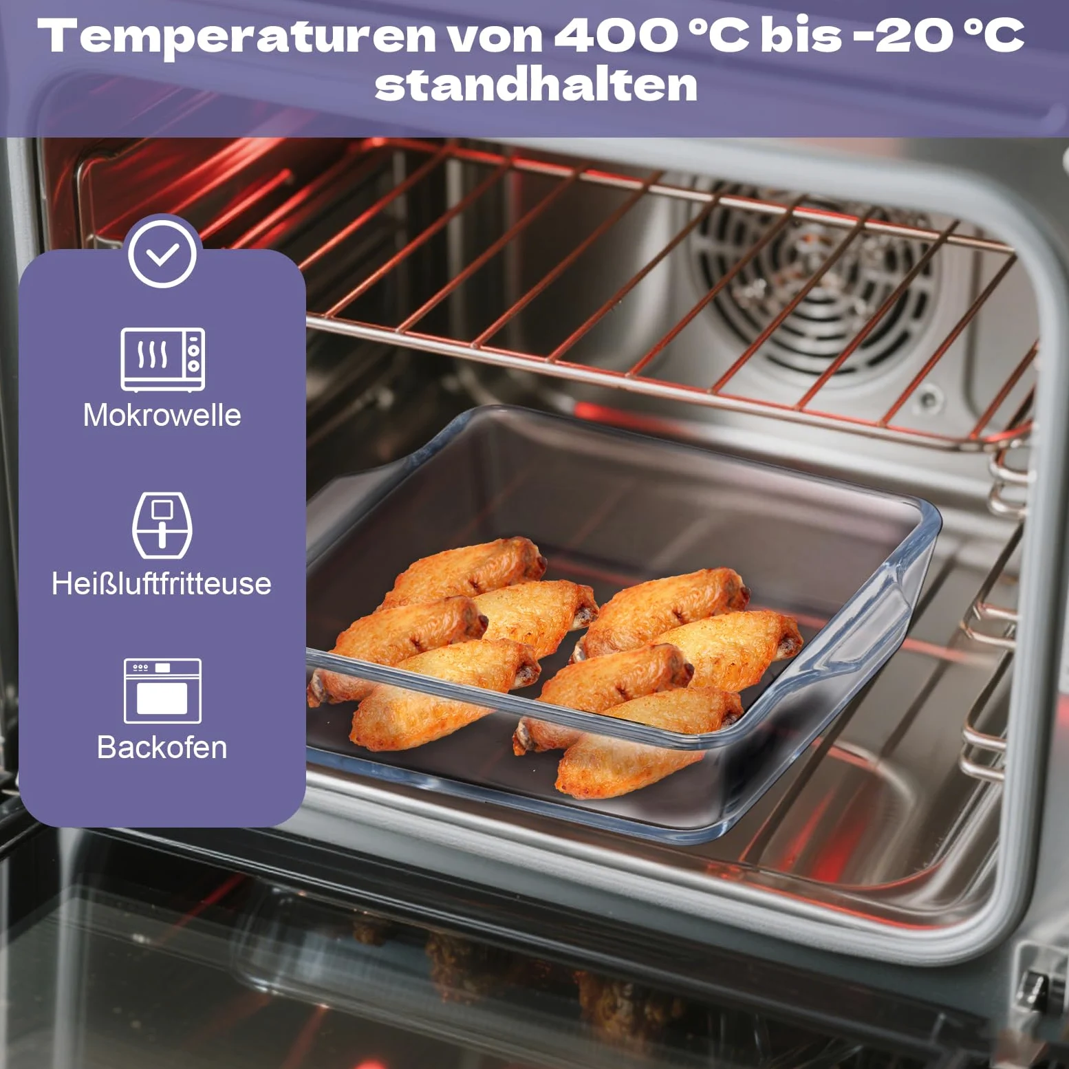 Lot de 4 mini plats à gratin en verre transparent avec poignée 0,5 l - Petit moule à cake en verre empilable - Moules carrés empilables pour four, micro-ondes, lasagnes, tiramisu