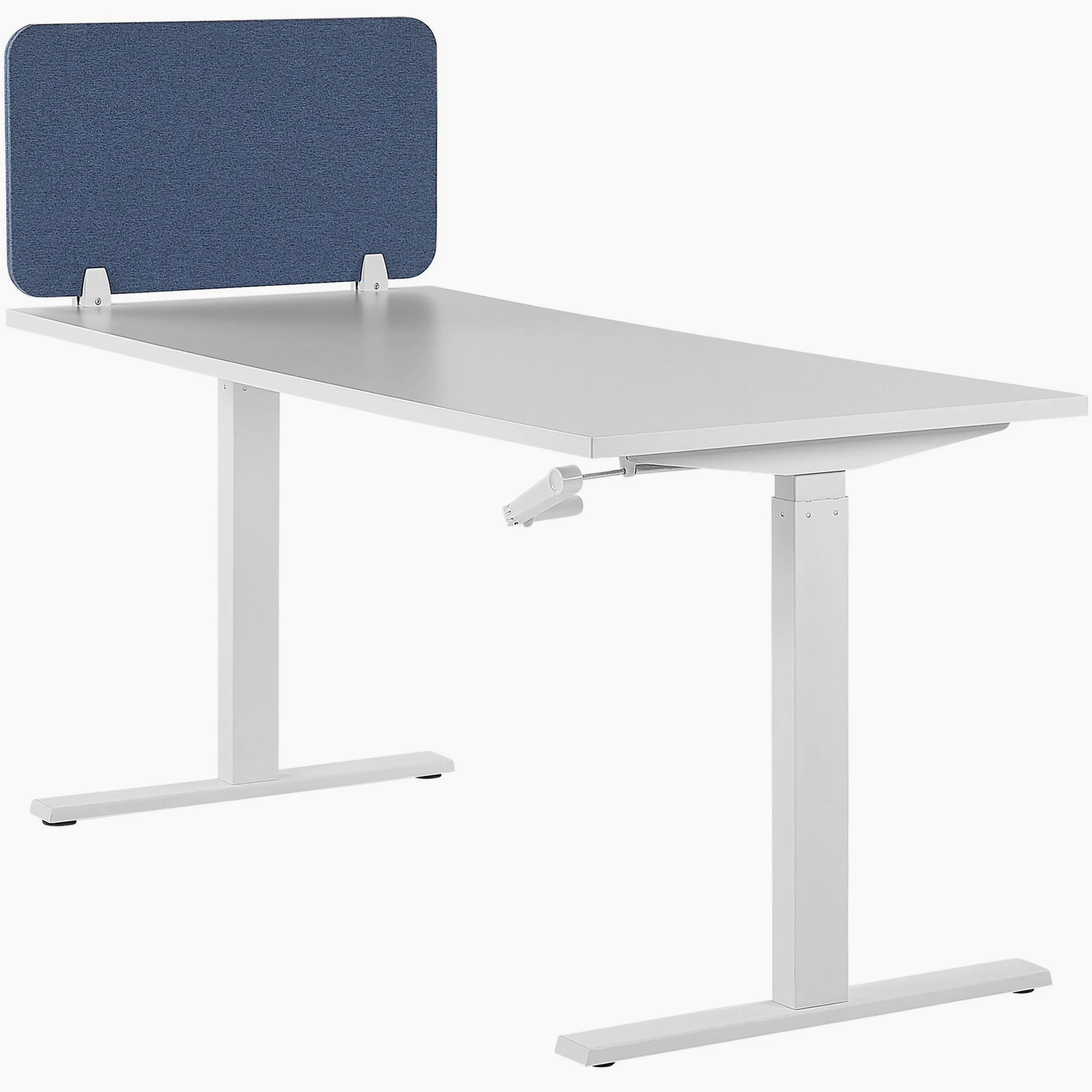 Beliani Séparateur Cloison Acoustique de Bureau et Table Bleu 80 x 40 cm Réduit Le Bruit et Les Distractions Visuelles Idéal pour Le Open Space