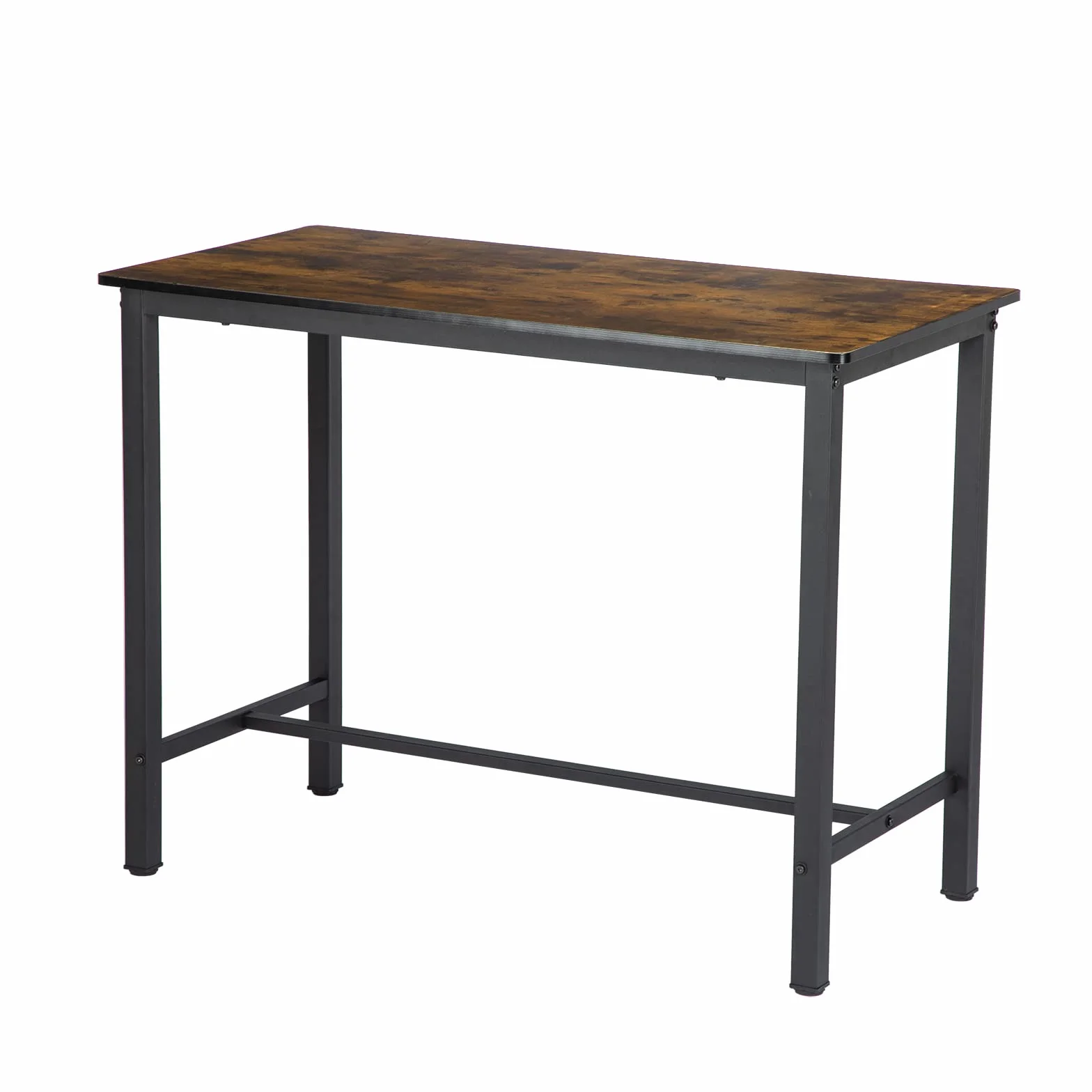 buybyroom Ensemble de 5 Tables de Salle à Manger, Table de Salle à Manger en marbre avec 4 tabourets de Bar 120x60x90.5cm Table de Bar avec Tabouret de Bar 29x39x64.5cm Table de Cuisine chaises, Noir