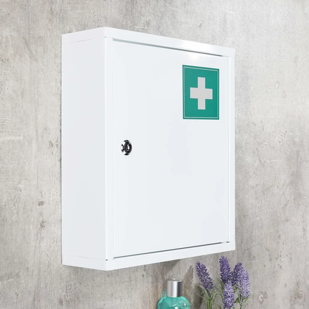 Haushalt International Unbekannt Armoire à Pharmacie en Acier, 31.5 x 10 x 36 cm, Blanc