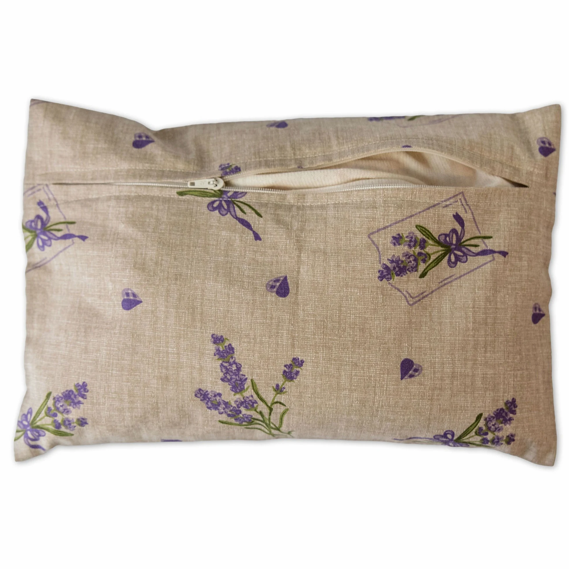 Giraffenland Coussin à la Lavande 30x20cm. Taie champêtre Romantique + Housse Bio Nature | Coussin parfumé | Coussin aromatique | Coussin aux Herbes