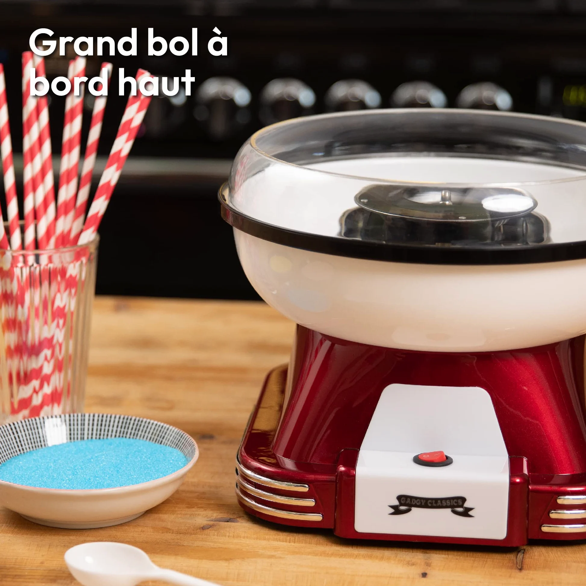 Gadgy Machine à Barbe à Papa - Machine à Barbe à Papa Rétro - Machine à Barbe à Papa Maison pour Fêtes d'Anniversaire d’Enfants – S’Utilise avec du Sucre ou des Bonbons