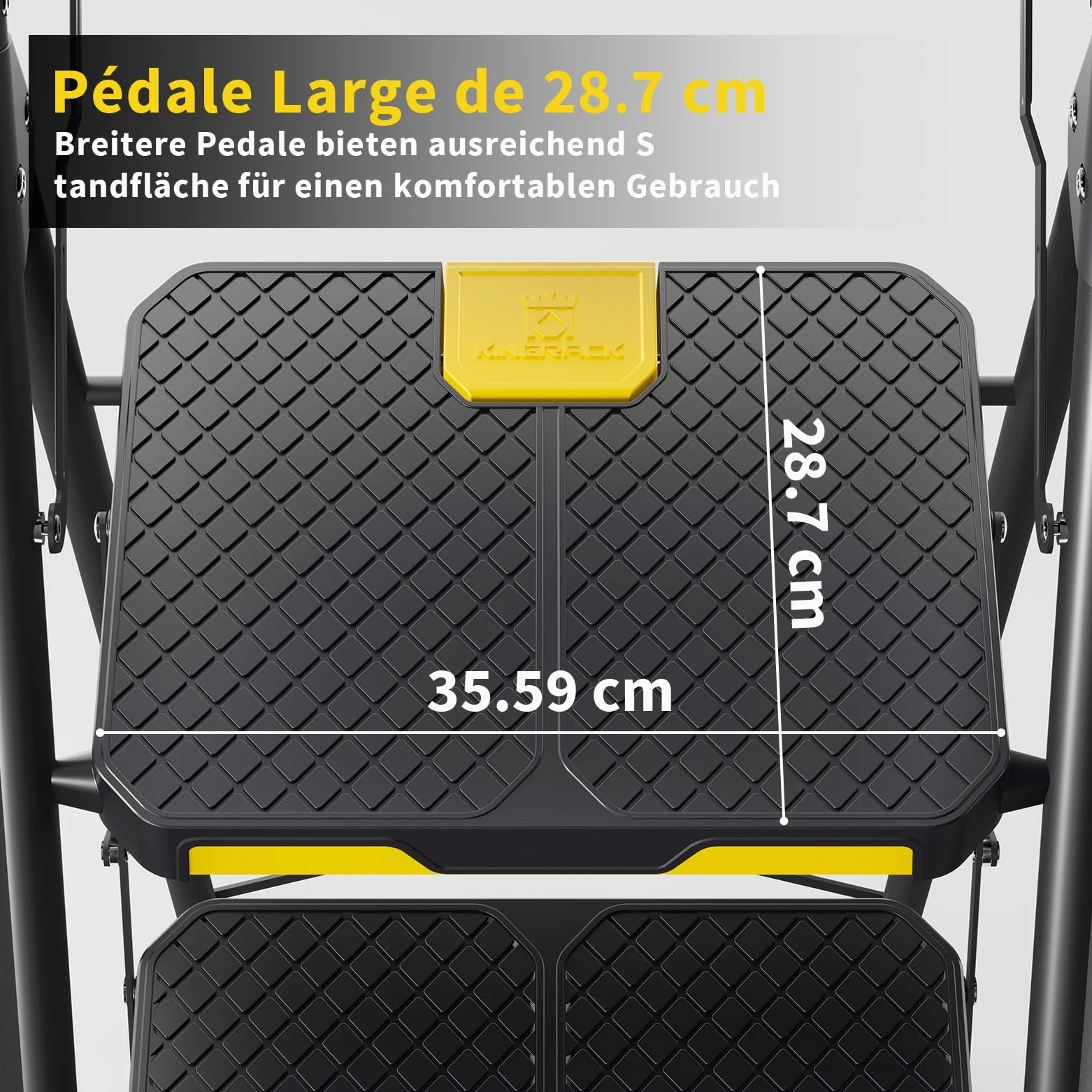 KINGRACK Escabeau 5 Marches avec Plateau à Outils et Large Pédale Antidérapante, Marche Pied Pliable avec Mains Courantes, Échelle Domestique pour Maison Cuisine Garde-Manger Placards et Bureau, Noir