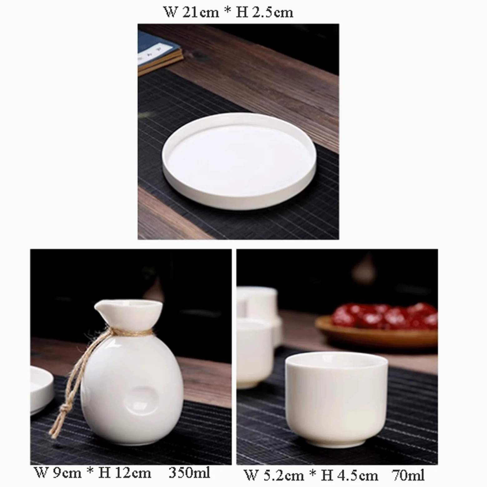 esmen Ensemble de Tasses à saké en céramique, 8 pièces, Artisanat, Verre à vin, Texture glaçure Blanche et Bleue, Tasses en céramique, Artisanat, Verres à vin, Ensemble de Tasses à saké