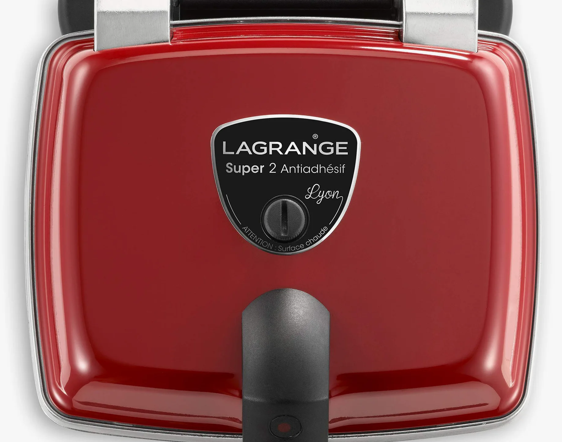 LAGRANGE Gaufrier Super2, 1000W, 2 jeux de plaques inclus (Gaufre & Croque-Monsieur), Fabriqué en France, Réversible sur son socle, Plaques amovibles, Multifonction, Nettoyage sans effort, 039452