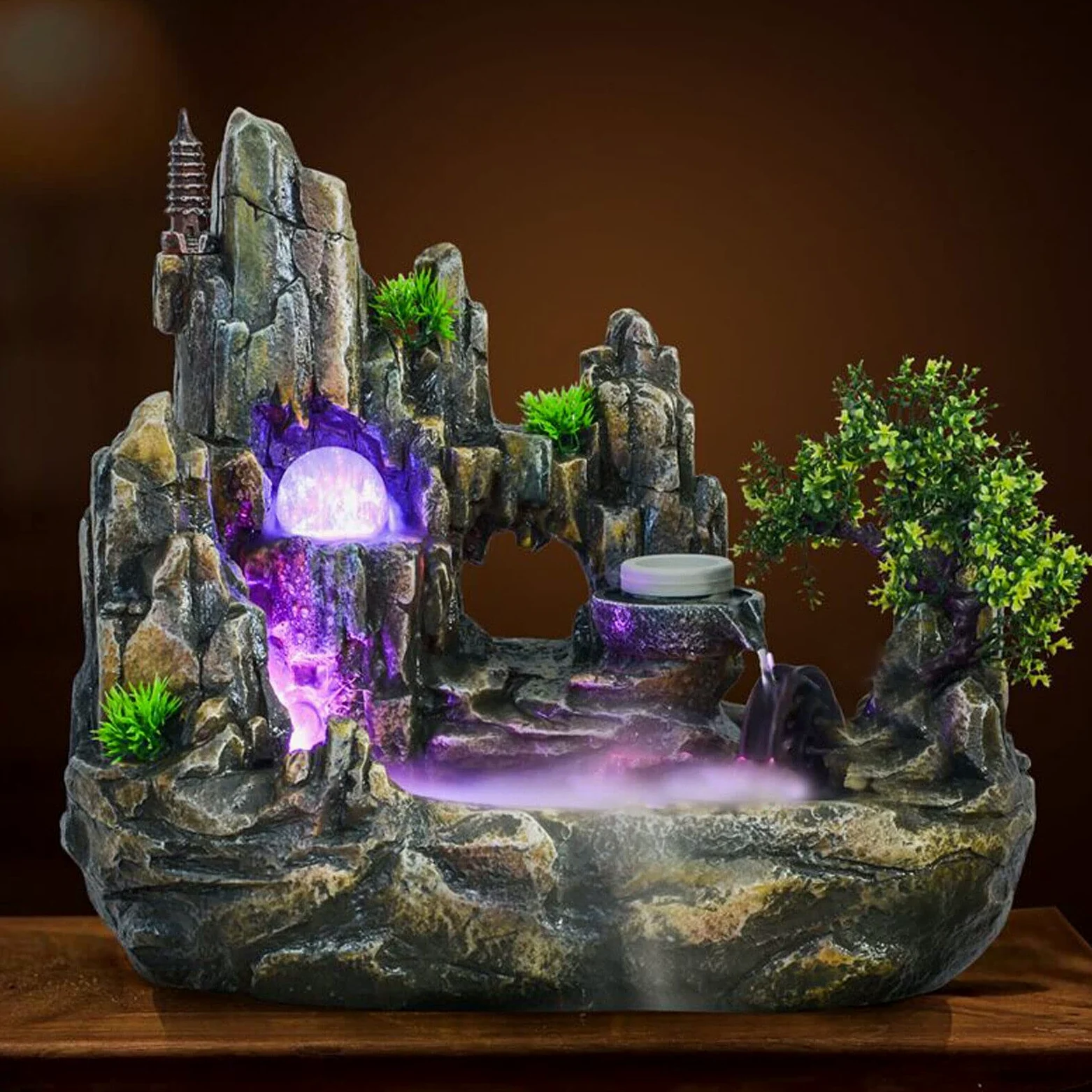 SHZICMY Éclairage de jardin en cascade - Plante verte - Décoration pour l'intérieur et le bureau
