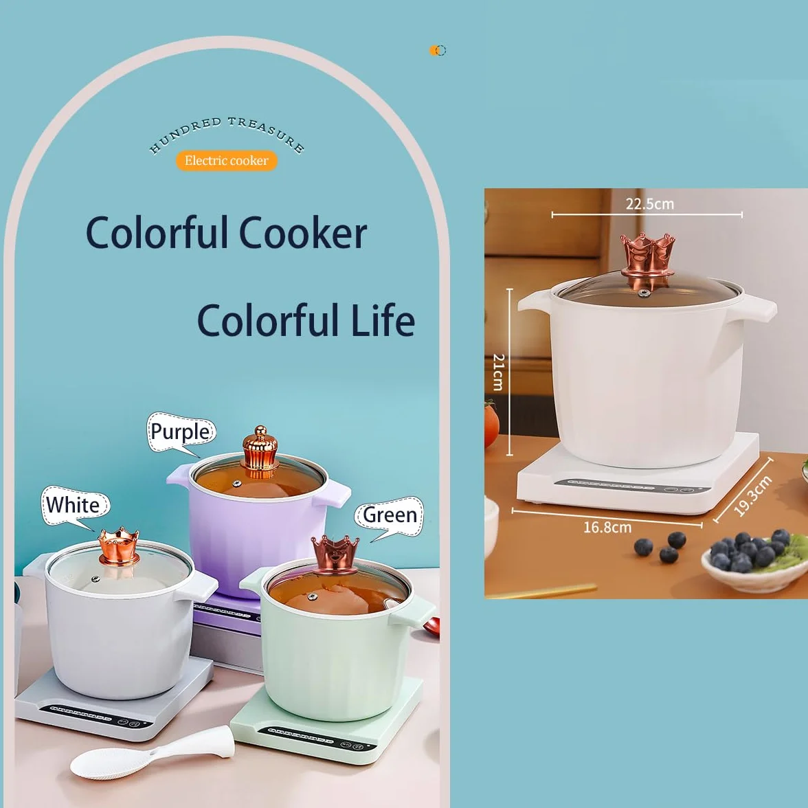 Fondue électrique, poêle antiadhésive de 1,5 l, cuisinière intelligente multifonction avec isolation thermique, mini Ramen pot, poêle électrique multifonction pour la maison/bureau/dortoir, blanc