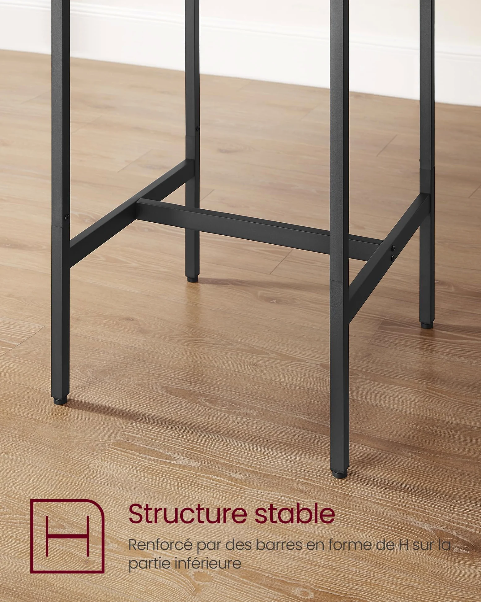 VASAGLE Ensemble Table de Bar avec Tabourets, Table à Manger avec 2 Chaises, Petite Table de Cuisine, Chaises de Bar, pour Salle à Manger, Cuisine, Grège Chiné et Noir d'encre LBT017B02