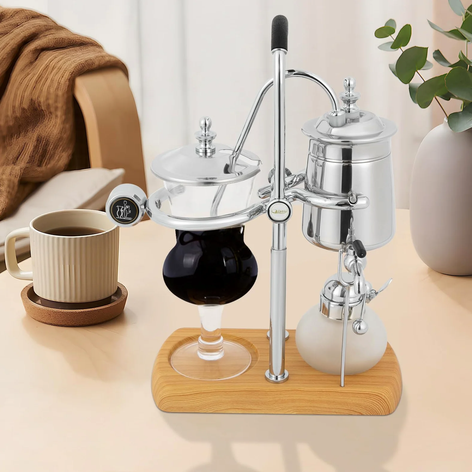 Syphon Machine à café Cafetière avec siphon Belgique Belgique Family Balance Siphon avec verre doseur et cuillère 23,5 x 12 x 38 cm