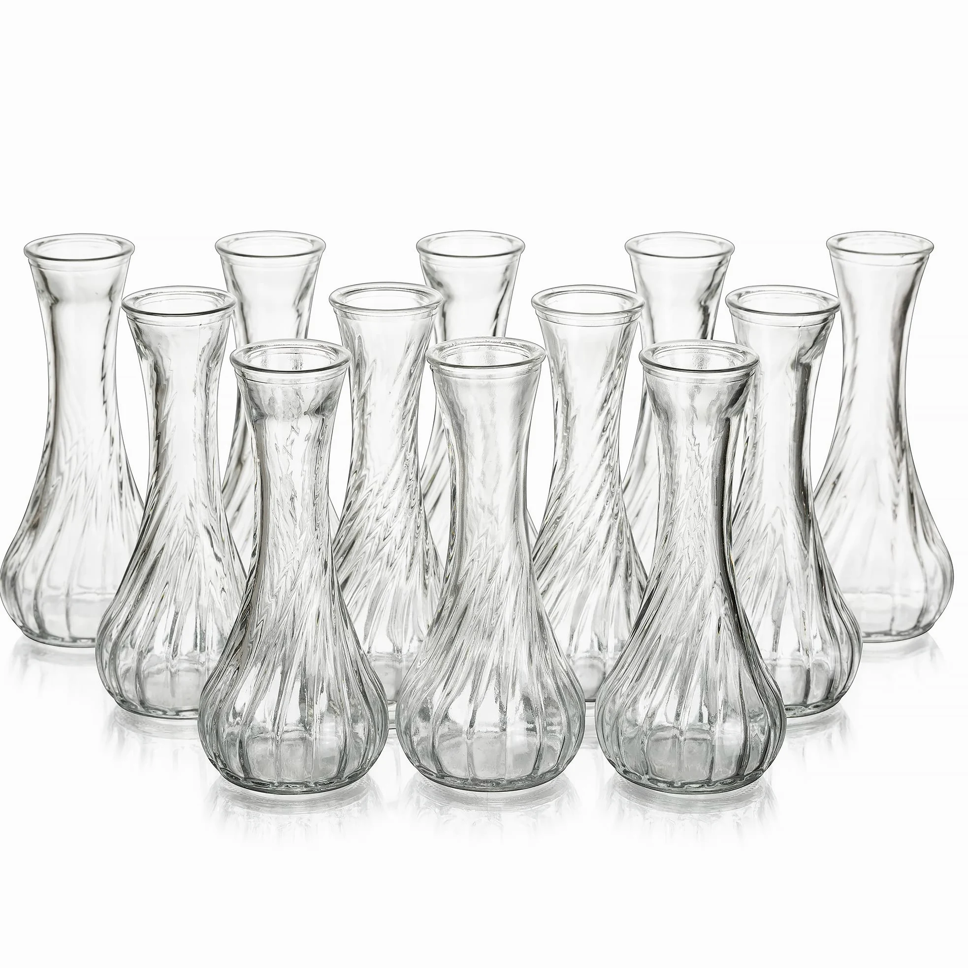 Hewory Petit Vase Deco Table - 12 Soliflore en Verre Petit Vase en Verre Transparent pour Centre De Table - Vases Decoratifs pour Decoration Mariage Anniversaire Home Salon Parti