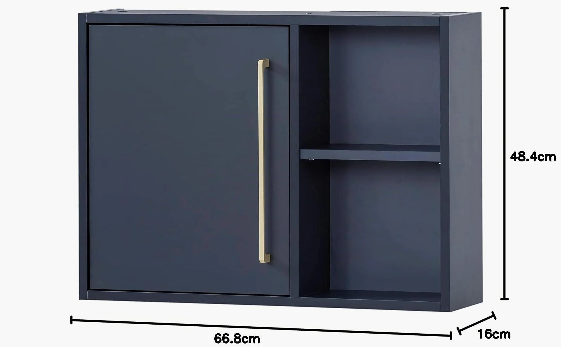 Schildmeyer Kent 153912 Armoire Suspendue, Bleu Nuit Et Or, 66,8 x 16 x 48,4 cm