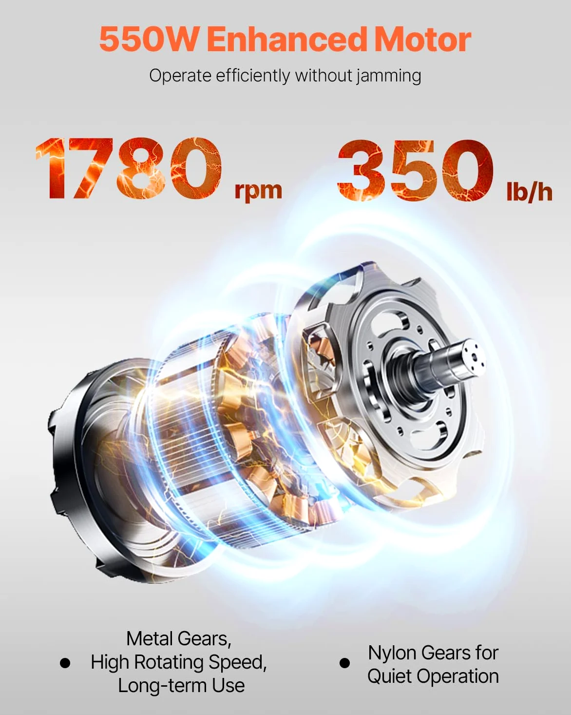 VEVOR Trancheuse à viande commerciale, 550 W, machine à découper la viande, 159 kg/h, acier inoxydable, épaisseur 3,5 mm, trancheuse électrique pour aliments, pour cuisine, restaurant, supermarché