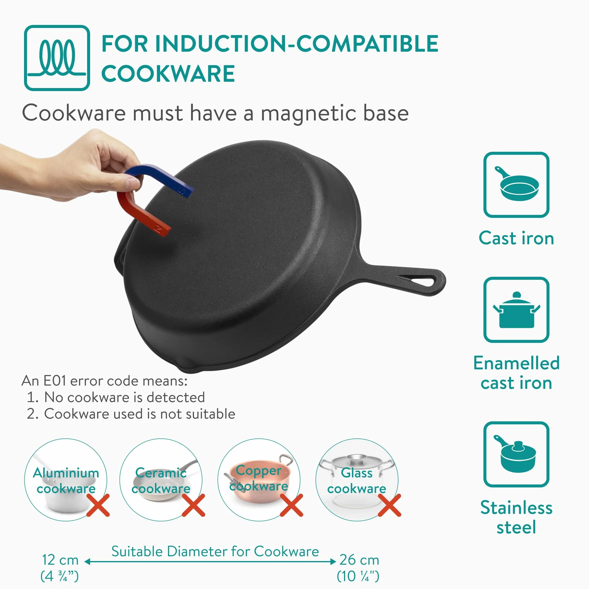 Navaris Double Plaque à Induction - Plaque Induction 2 Foyers 3500W - Plaque Vitrocéramique de Cuisson - Boutons Tactiles Minuteur et Sécurité