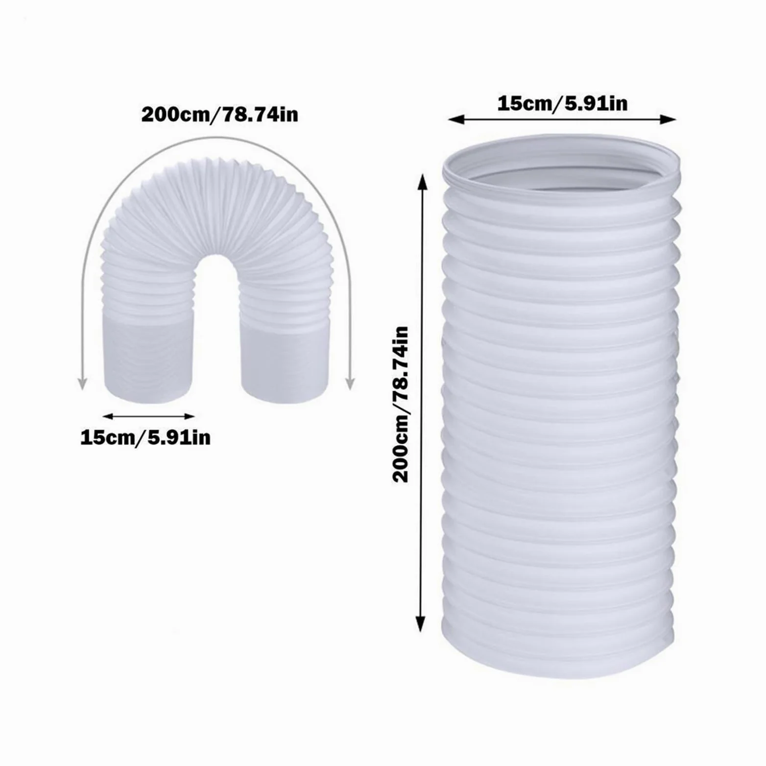 Compatible Avec Le Tuyau D'évacuation Universel Et AC. | Tuyau d'extension de conduit flexible télescopique de 130/150 mm for la climatisation mobile(150mmx2 m)