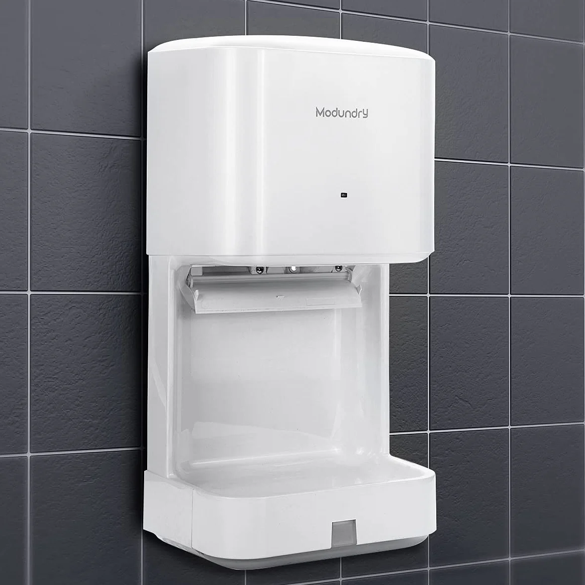 Automatique Sèche-Mains Électrique Haute Vitesse avec bac Anti-Goutte, Commercial et Ménage, Blanc