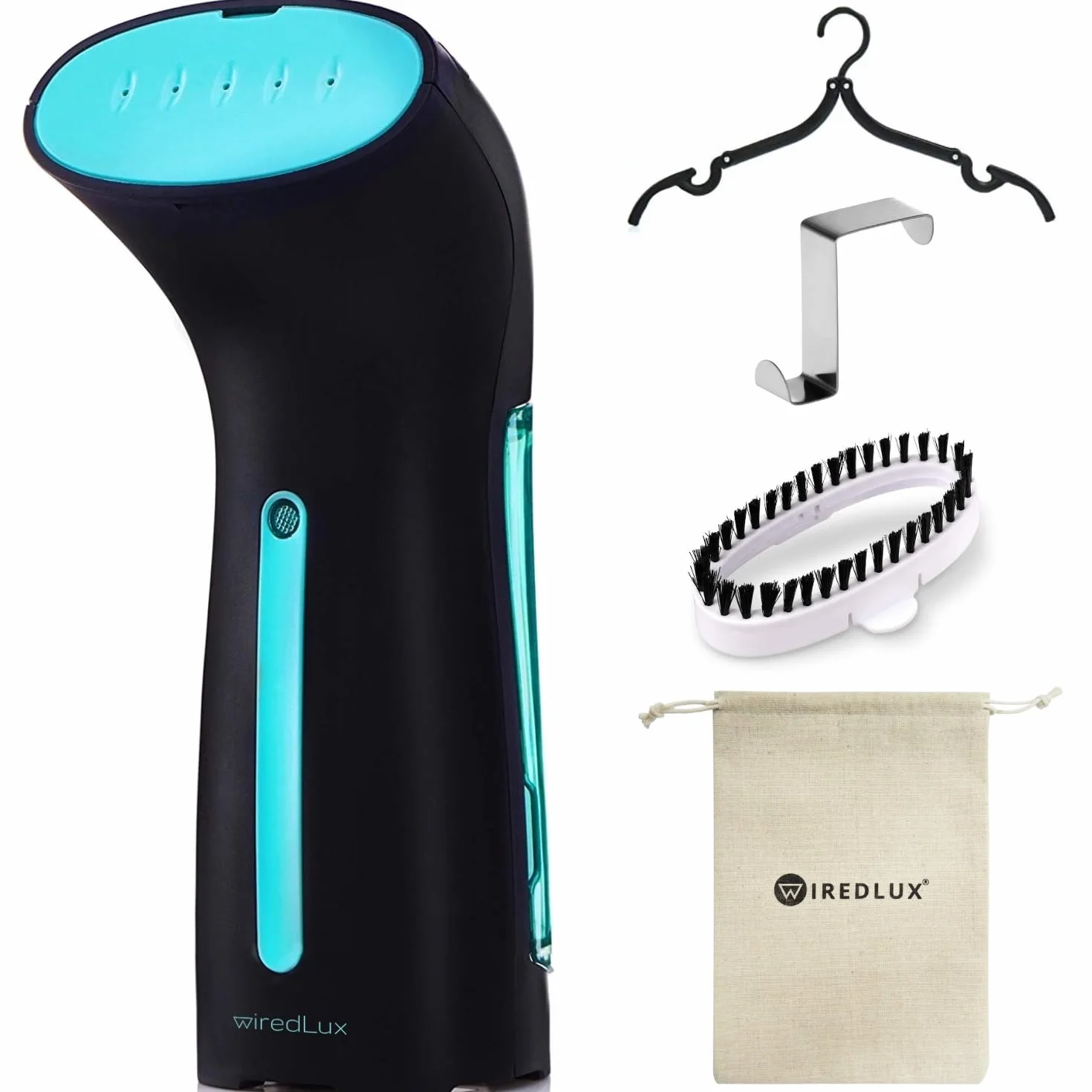 Defroisseur Vapeur, Défroisseur Vapeur Vetement pour Vacances et Maison, Steamer Portable et Léger Prêt en 25 Sec et 100% Étanche, Defroisseur Vapeur Vertical, Accessoires de Voyage Inclus