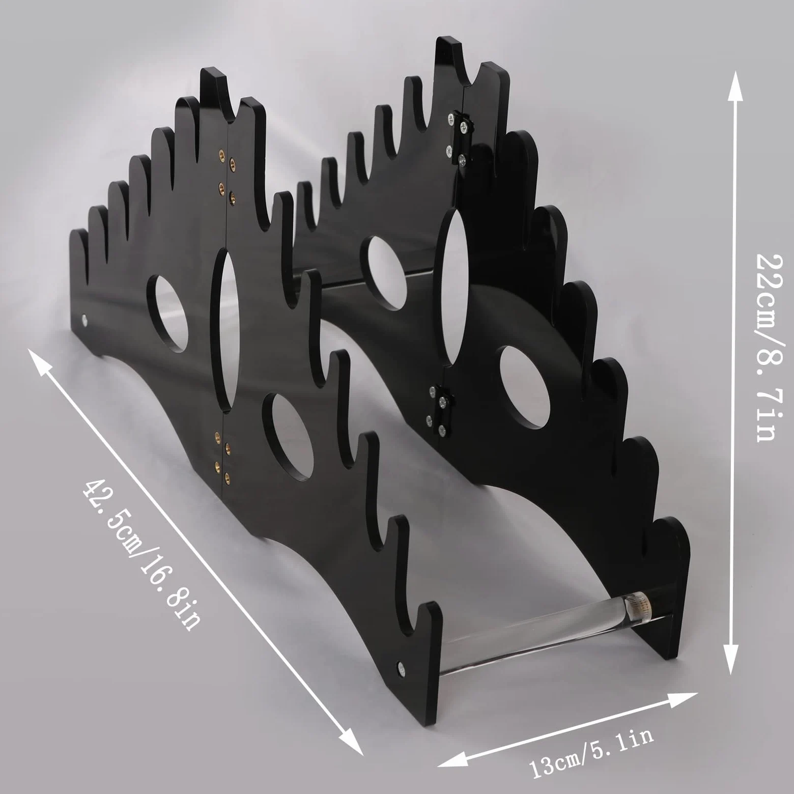 Retient 12 couteaux de poche stand Noir - Collection de couteaux acrylique