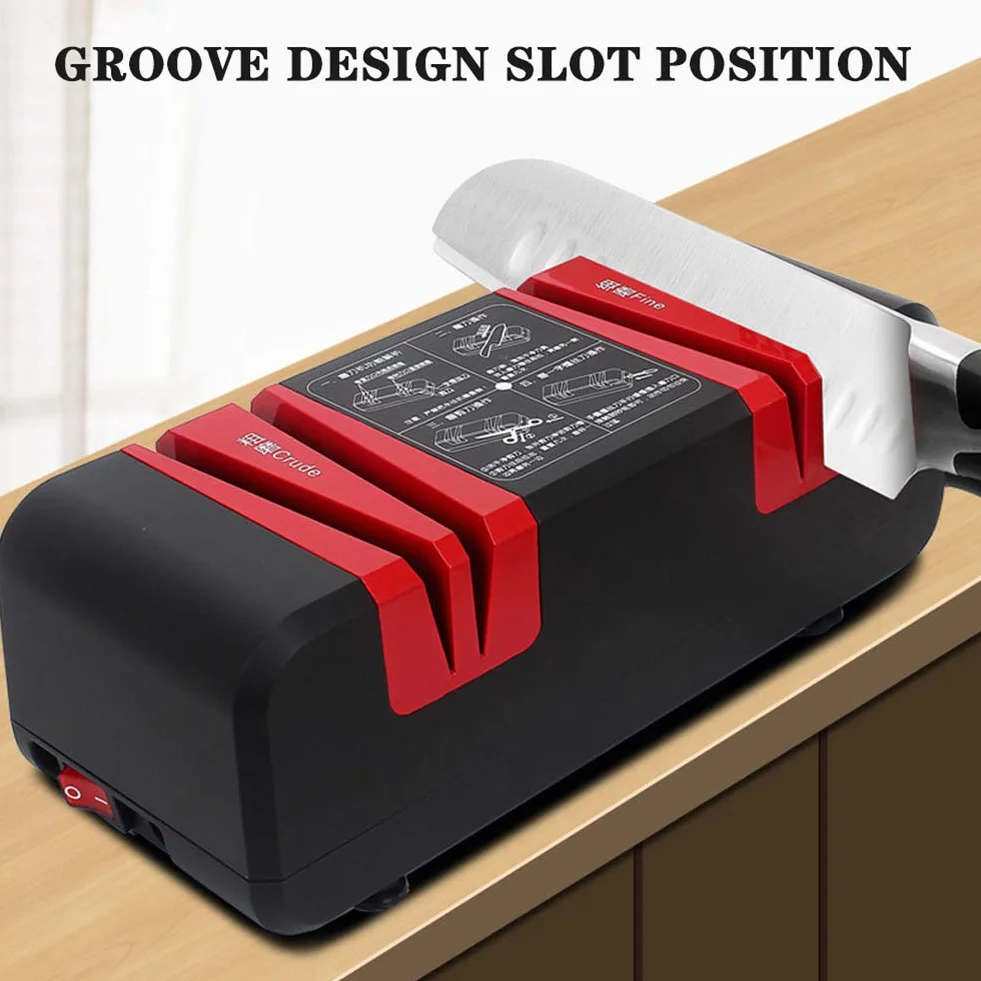 Aiguiseur de Couteaux Electrique, Chef Choice, Eguiseur de Couteau Professionnel, Revêtement Diamant, Base Antidérapante, 3 en 1 Aiguiseur pour Couteaux de Cuisine, Ciseaux, Tournevis (Noir)
