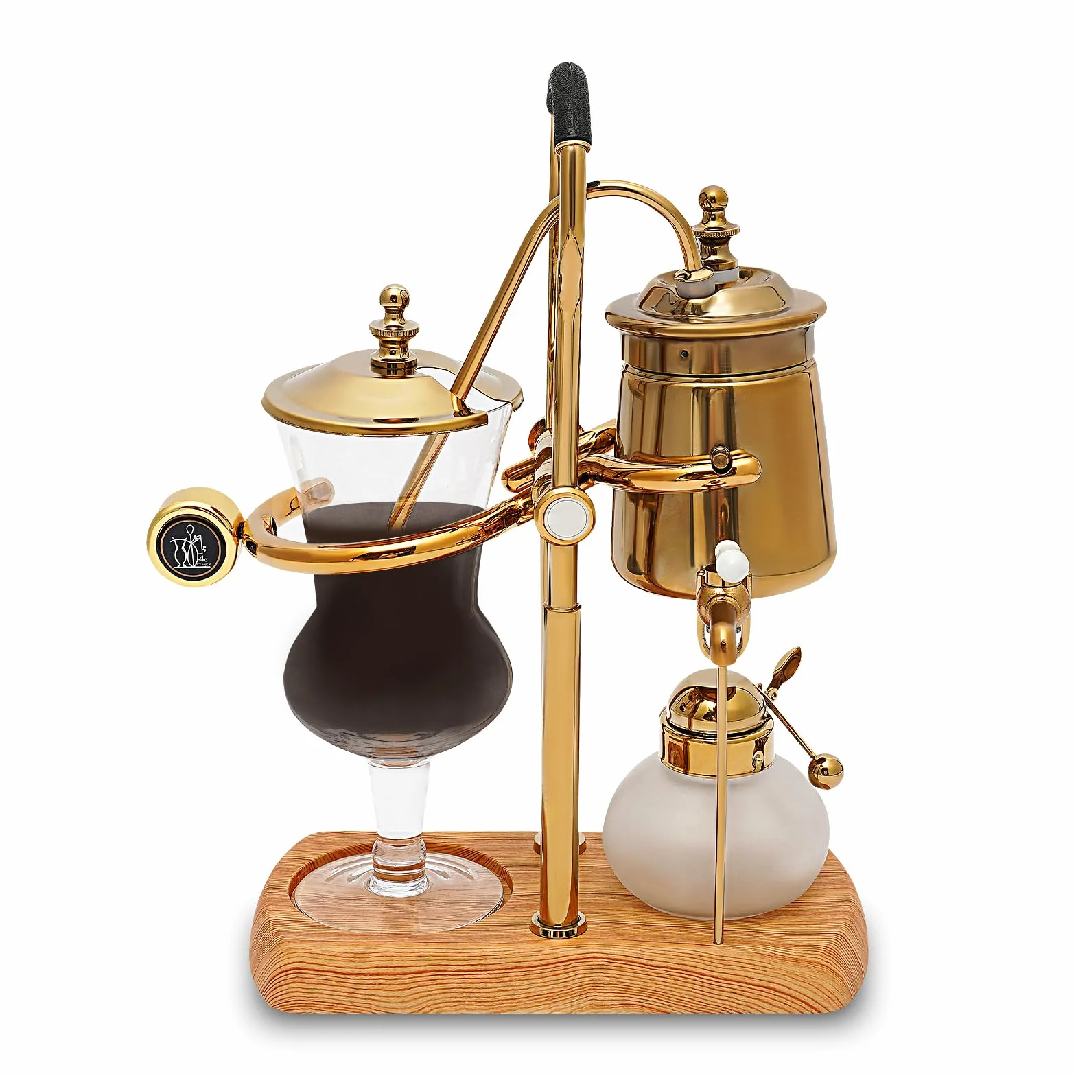 Cafetière à siphon avec robinet pivotant à 180 °, théières à café antiques et amovibles, pour usage professionnel et privé, or