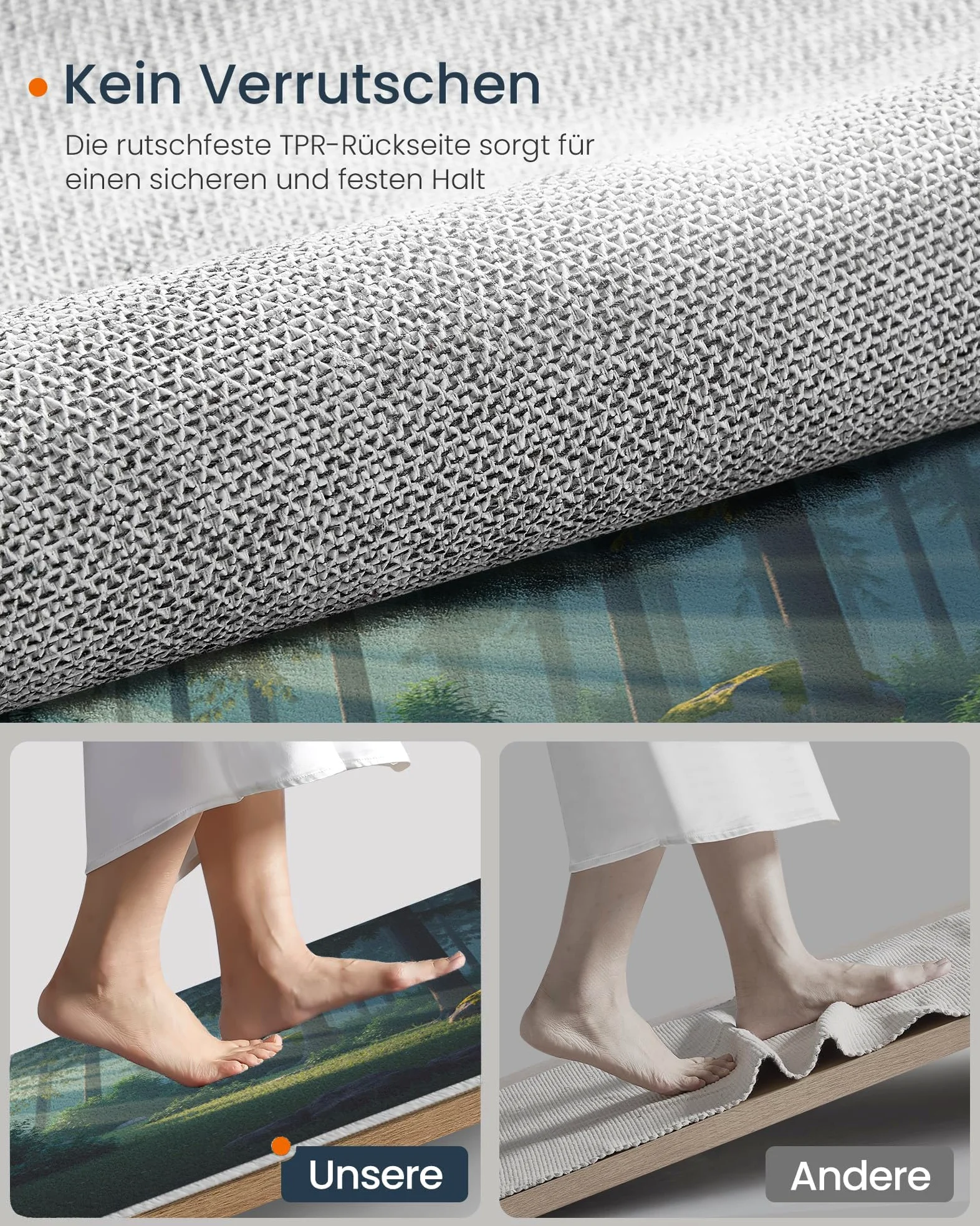 Paillasson de intérieur Antidérapant, Tapis de Guérison Paysage, Tapis Salle de Bain Flanelle Douce, Absorbant l'eau, pour Cuisine (Soleil Forêt, 80x120cm