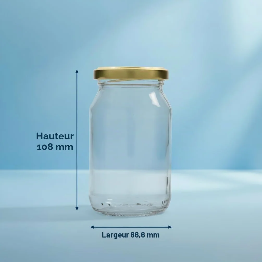 Lot de 96 bocaux de conservation de 250 ml avec couvercle Twist-Off 58, hermétiques, à insérer, à conserver et à conserver, adaptés à un usage alimentaire, sans BPA