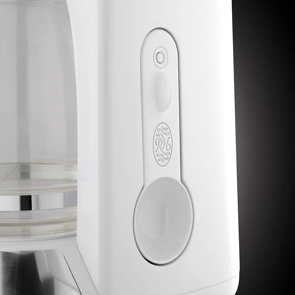 Russell Hobbs 24390-56 Cafetière, Inspire Blanc (max 10 tasses, verseuse en verre 1,25 L, Maintien au chaud) Machine à café filtre