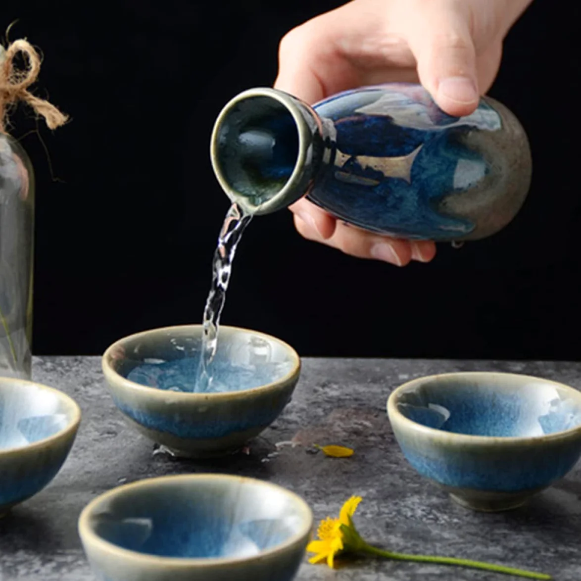 Tasses à saké, tasse à saké traditionnelle, verres à vin en céramique, verres multi-usages traditionnels – Design de bouteille, tasses à thé, cadeaux antiques et carafe chauffante, verre multi-vintage